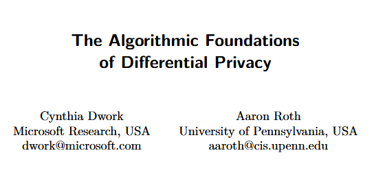 The Algorithmic Foundation of Differential Privacy